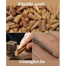 Füstölő szett - szantál illatú füstölő kúppal