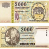 2000. évi Millenniumi 2000 Ft-os - UNC Aranyfémszálas, Millenniumi 2.000 forint -os bankjegy!