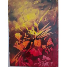 Heil József - Tűzvirágok - olaj festmény 